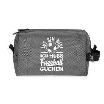 Drôle de Football Football Fan Cadeau - Trousse de toilette en tissu recyclé - anthracite - Devant