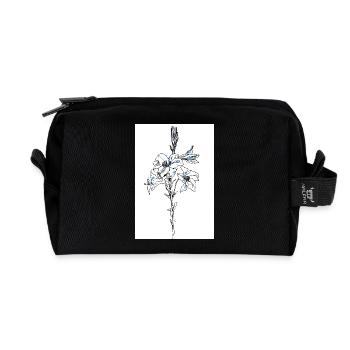 Blue lillies - Recycled Toiletry Zip Bag - black - Front