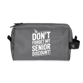 Don’t Forget My Senior Discount - Recycled Toiletry Zip Bag - anthracite - Front