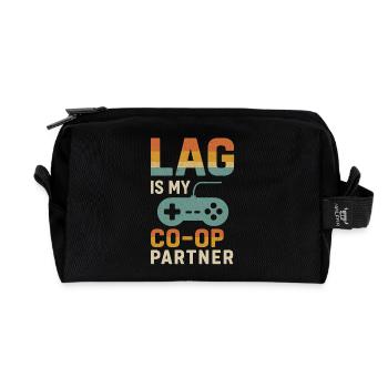 Lag Is My Co-op Partner – Humo Retro Gamer T-Shirt - Recycled Toiletry Zip Bag - black - Front