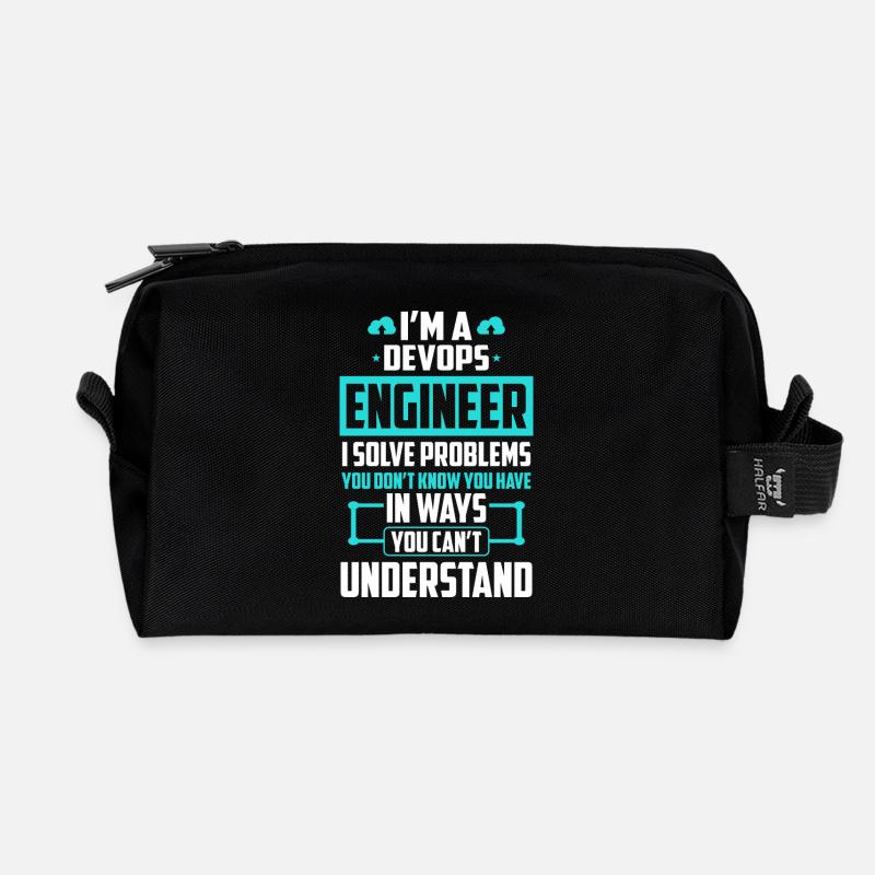 DevOps Engineer Ich löse Probleme, die Sie nicht lösen können - Recycelte Kulturtasche - Schwarz