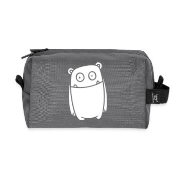 Monster Fröhlich – Lustiges Kawaii Comic Design - Recycelte Kulturtasche - Anthrazit - Vorne