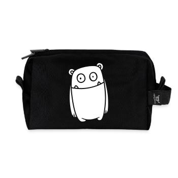 Monster Fröhlich – Lustiges Kawaii Comic Design - Recycelte Kulturtasche - Schwarz - Vorne