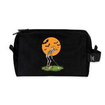 Moonlit Skeleton Golf - Recycled Toiletry Zip Bag - black - Front