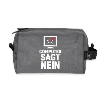 Computer Says No Meme - Recycled Toiletry Zip Bag - anthracite - Front