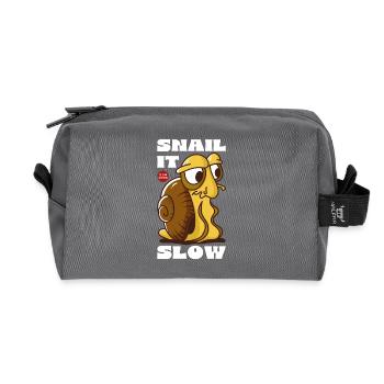 Escargot It Slow Dessin animé Escargot - Trousse de toilette en tissu recyclé - anthracite - Devant