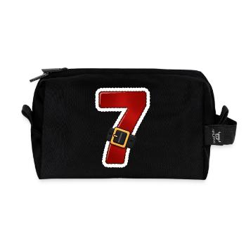 Red Seven with Belt - Recycled Toiletry Zip Bag - black - Front