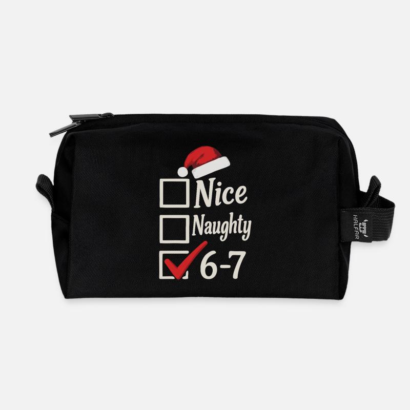 Nice Naughty 67 Noël Meme - Trousse de toilette en tissu recyclé - noir