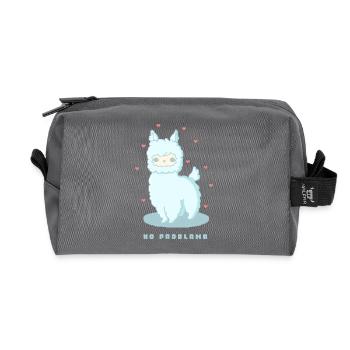 No Problama – Lustiges Lama Design - Recycelte Kulturtasche - Anthrazit - Vorne
