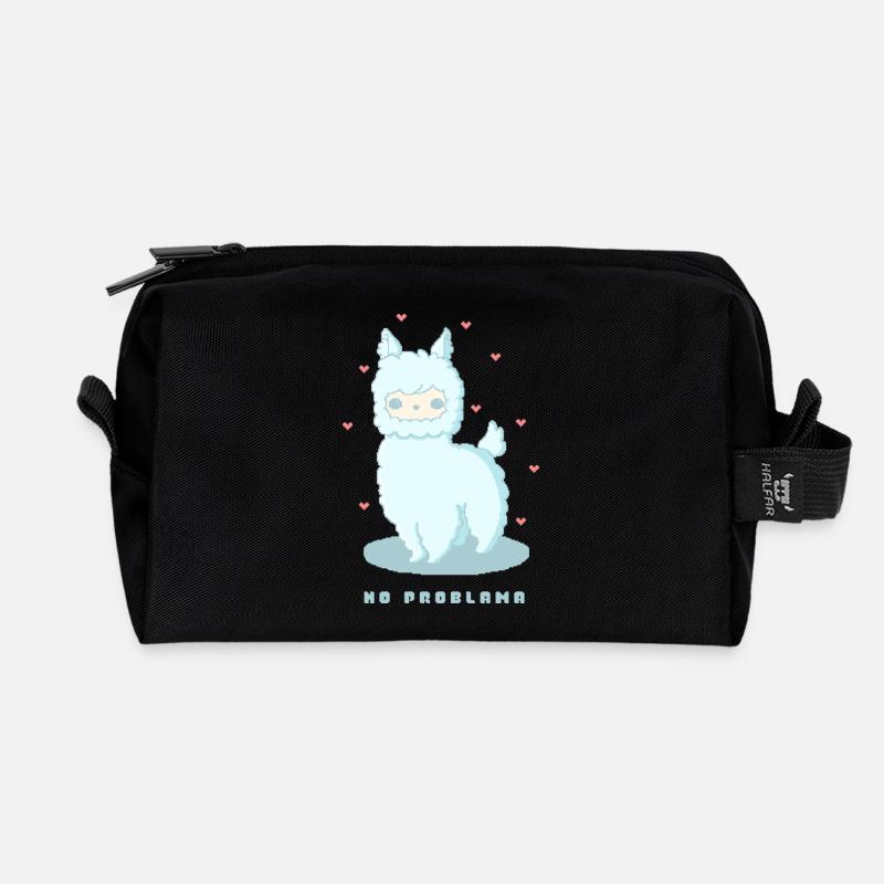No Problama – Lustiges Lama Design - Recycelte Kulturtasche - Schwarz