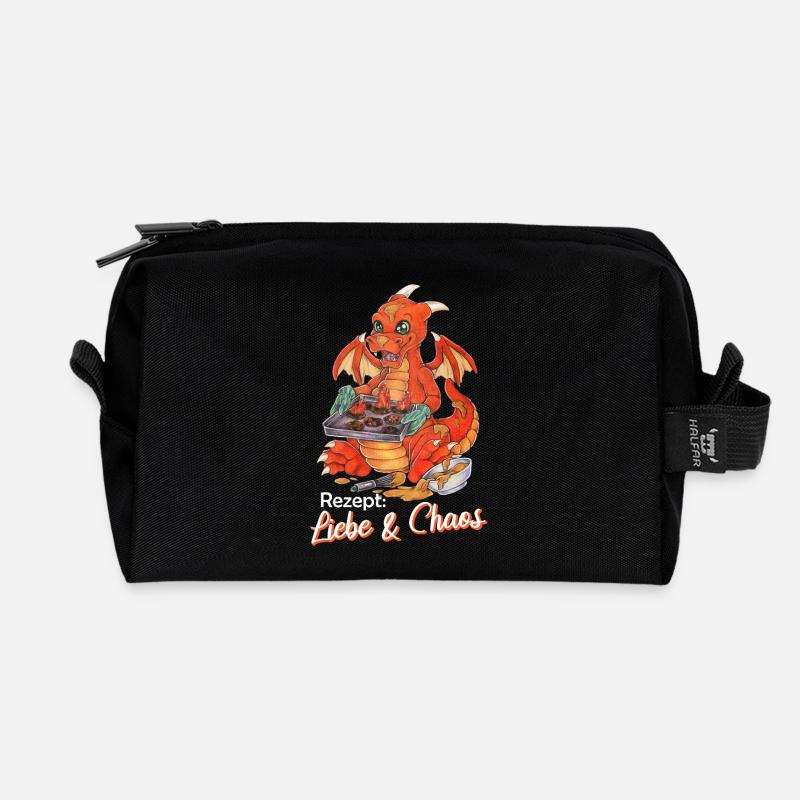 Witziger Drache Plätzchen Backen Weihnachten - Recycelte Kulturtasche - Schwarz