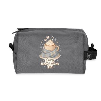 Cozy Winter Mode – Gemütliches Winter Kakao Design - Recycelte Kulturtasche - Anthrazit - Vorne
