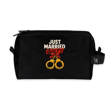 Gerade verheiratet Schuldig Lustig Frisch Verheiratet Humor T-Shirt - Recycelte Kulturtasche - Schwarz - Vorne