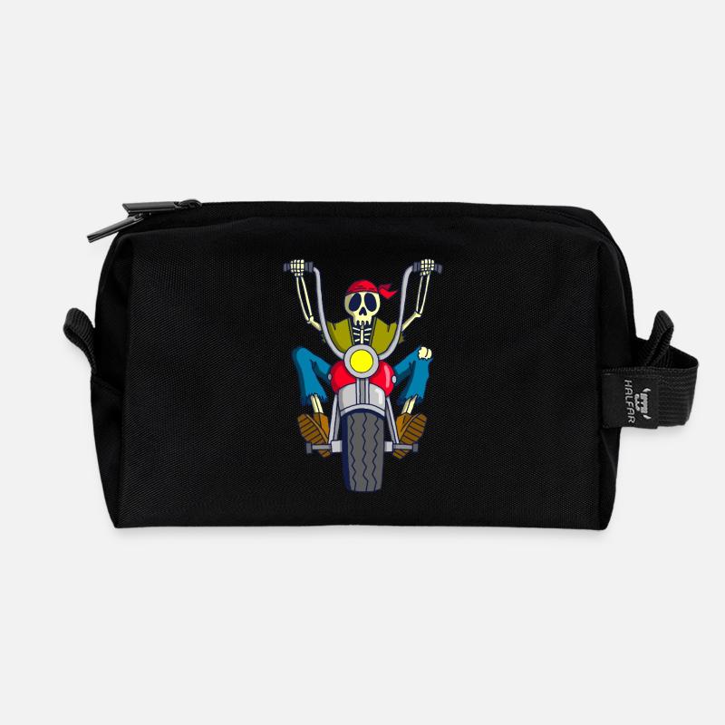Rebellen-Biker-Skelett - Recycelte Kulturtasche - Schwarz