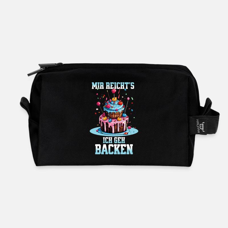 Backen Bäckerin Backkönigin Backfee Torte Kuchen - Recycelte Kulturtasche - Schwarz