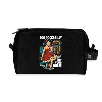 Rockabilly Rebellin 50er Diner Jukebox Retro  - Recycelte Kulturtasche - Schwarz - Vorne
