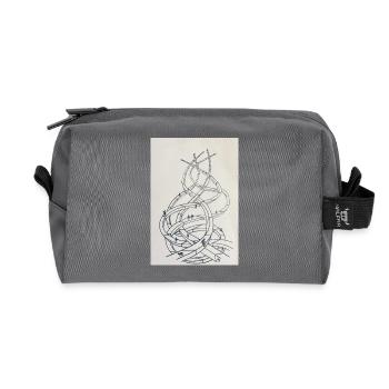 Labyrinthe en boucle de chemins - Trousse de toilette en tissu recyclé - anthracite - Devant