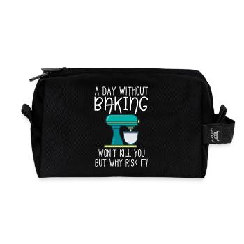 Une journée sans pâtisserie - Trousse de toilette en tissu recyclé - noir - Devant