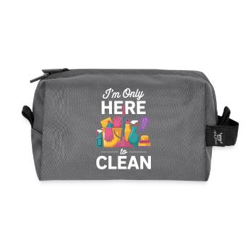 Cleaning Team Household Humor Motif - Recycled Toiletry Zip Bag - anthracite - Front
