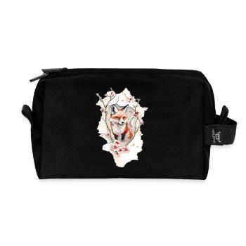 Fuchs Kirschblüten - Recycelte Kulturtasche - Schwarz - Vorne
