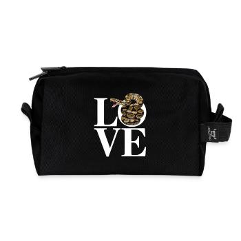 King Python Snakes LOVE Terrarium Python - Recycled Toiletry Zip Bag - black - Front