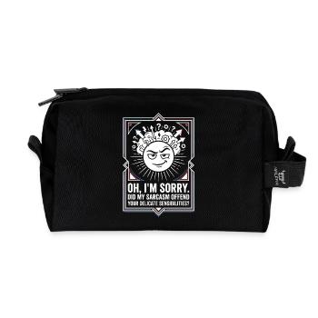 Sun sarcasm: Sorry, not apologized - Recycled Toiletry Zip Bag - black - Front