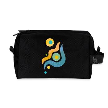 Yoga design_44 - Recycled Toiletry Zip Bag - black - Front