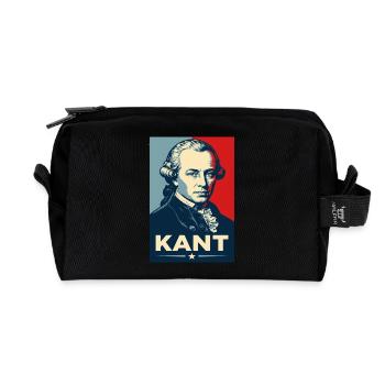 Portrait rétro du philosophe d’Emmanuel Kant - Trousse de toilette en tissu recyclé - noir - Devant