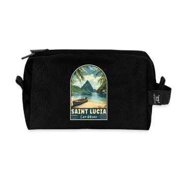 Erkunde das tropische Paradies der Karibik von Saint Lucia - Recycelte Kulturtasche - Schwarz - Vorne