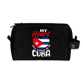 Cuba Pride & Home - Design du drapeau de Cuba - Trousse de toilette en tissu recyclé - noir - Devant