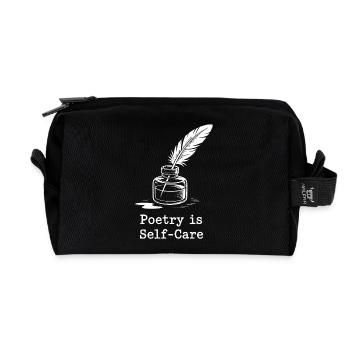 Poetry is Self-Care Tee - Recycled Toiletry Zip Bag - black - Front