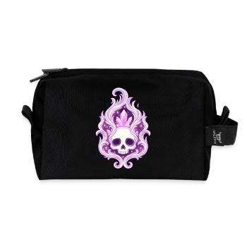 Crystal Skull Flame Spell - Recycled Toiletry Zip Bag - black - Front