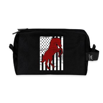 4th of July USA Horse Riding - Recycled Toiletry Zip Bag - black - Front