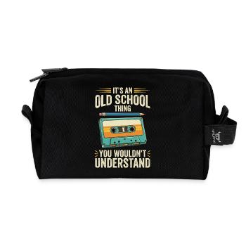 Old School Kassette Design – Retro Mixtape - Recycelte Kulturtasche - Schwarz - Vorne