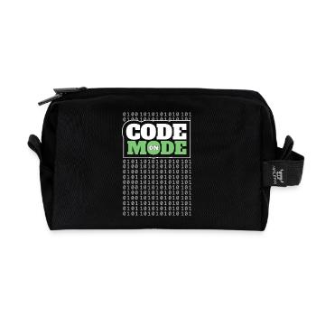 Code Mode On - Programming Software Engineer Coder - Recycled Toiletry Zip Bag - black - Front