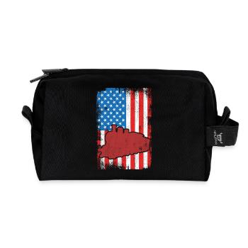 July 4 USA Railroad - Recycled Toiletry Zip Bag - black - Front
