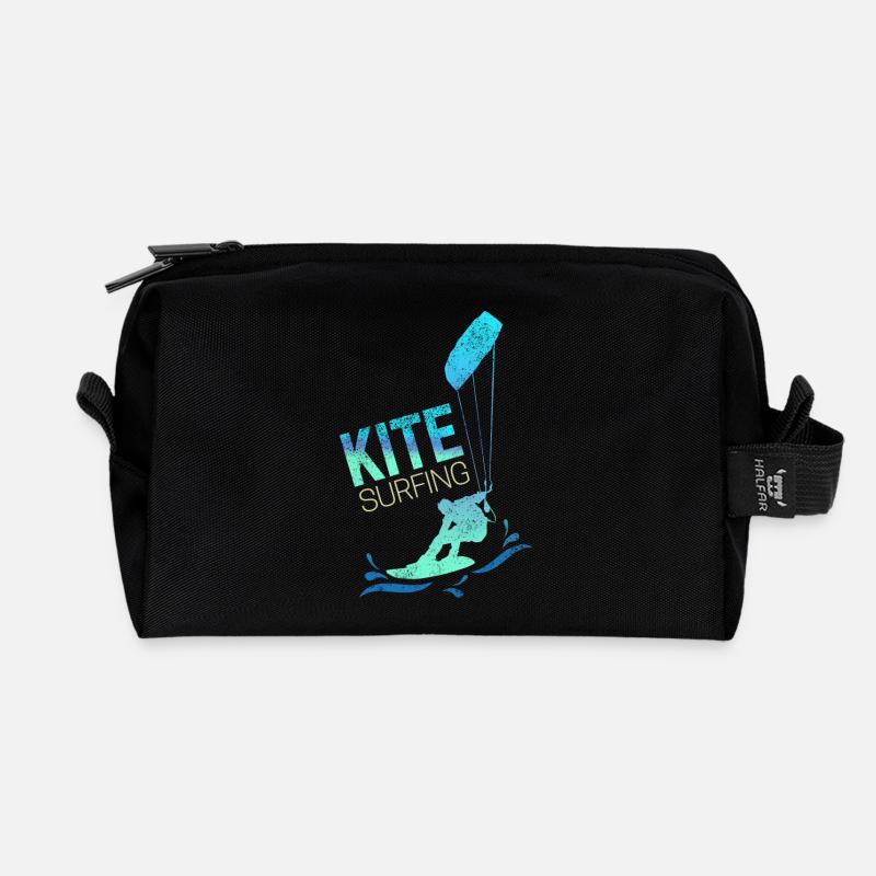 Kitesurfing Vintage Kiteboarder Kite Surfing - Recycelte Kulturtasche - Schwarz