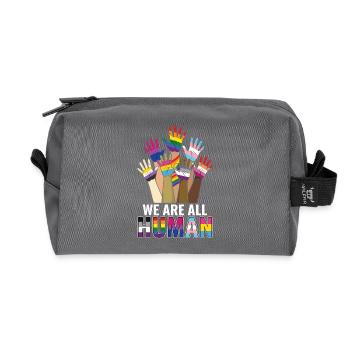 Pride Month LGBTQ - We Are All Human - Recycled Toiletry Zip Bag - anthracite - Front