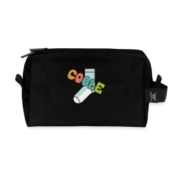 Chaussette cool - design motivant amusant - Trousse de toilette en tissu recyclé - noir - Devant