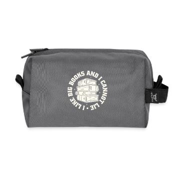 I Like Big Books - Recycled Toiletry Zip Bag - anthracite - Front