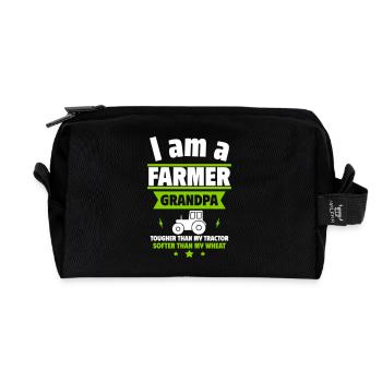 Grand-père fermier, fort comme un tracteur - Trousse de toilette en tissu recyclé - noir - Devant