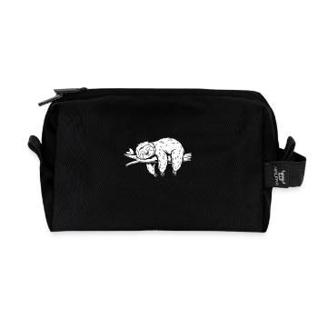 Süßes schläfriges Faultier - Recycelte Kulturtasche - Schwarz - Vorne