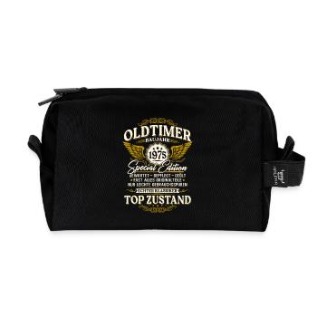 Oldtimer 1975 Jahrgang 50. Geburtstag Geschenk - Recycelte Kulturtasche - Schwarz - Vorne