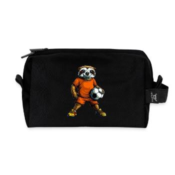 Faultier Fussballer - Recycelte Kulturtasche - Schwarz - Vorne