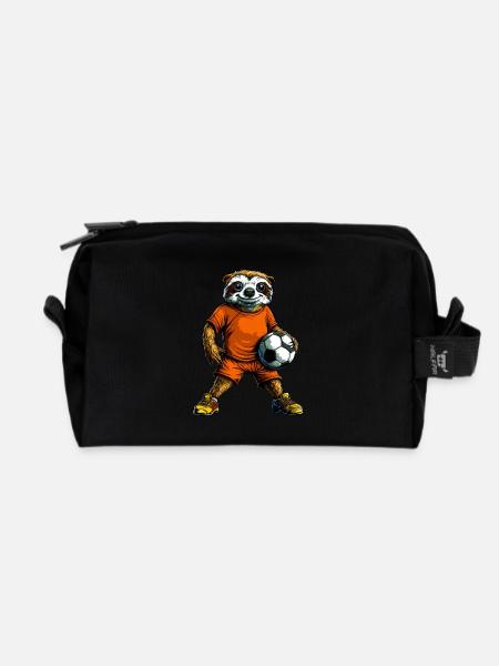 Faultier Fussballer - Recycelte Kulturtasche - Schwarz