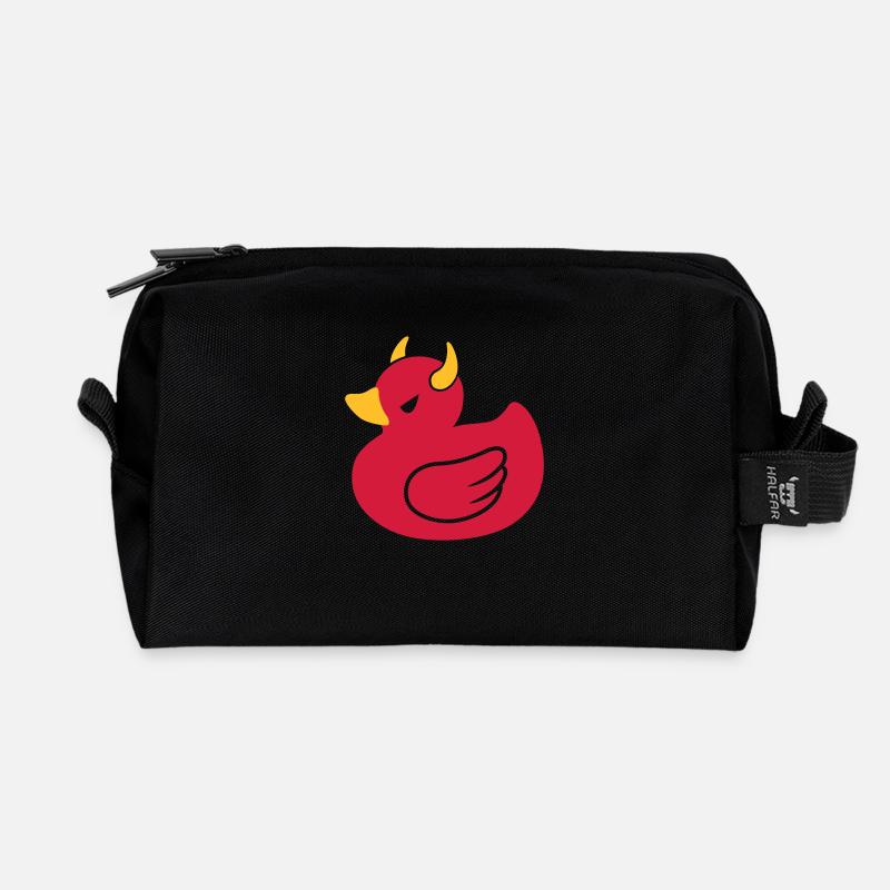 Devil Ducky - Recycled Toiletry Zip Bag - black
