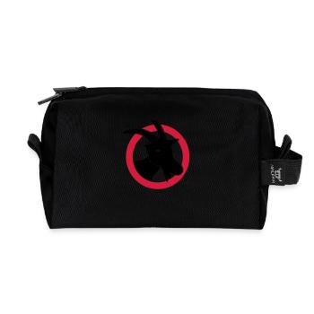 Attention goats - Recycled Toiletry Zip Bag - black - Front