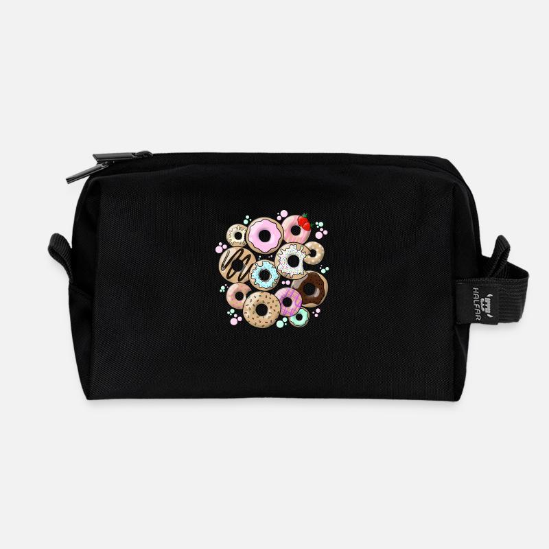Donuts - Recycelte Kulturtasche - Schwarz