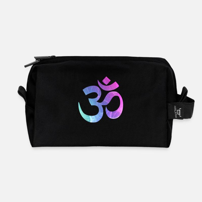 yoga om 4 - Recycelte Kulturtasche - Schwarz