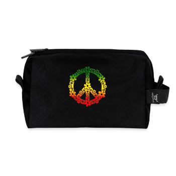 Reggae Peace symbol paix signe été amour fleur - Trousse de toilette en tissu recyclé - noir - Devant
